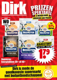 Beemster kaasplakken 30+ of 48+ aanbieding bij Dirk – geldig van 21.01.2026 t/m 27.01.2026