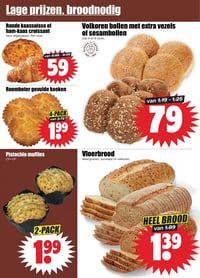 Volkoren bollen met extra vezels of sesambollen aanbieding bij Dirk – geldig van 25.03.2026 t/m 31.03.2026