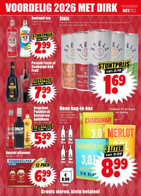 Neon bag-in-box aanbieding bij Dirk – geldig van 28.12.2025 t/m 06.01.2026