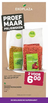Kari's Crackers GROENTECRACKERS aanbieding bij Ekoplaza – geldig van 04.03.2026 t/m 10.03.2026