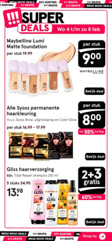Alle Syoss permanente haarkleuring aanbieding bij Etos – geldig van 04.02.2026 t/m 08.02.2026