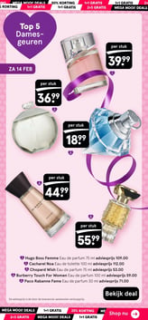 Burberry Touch For Women Eau de parfum 100 ml adviesprijs 59.00 aanbieding bij Etos – geldig van 02.02.2026 t/m 08.02.2026