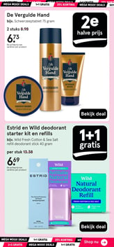 bijv. Wild Fresh Cotton & Sea Salt refill deodorant stick 40 gram aanbieding bij Etos – geldig van 02.02.2026 t/m 08.02.2026
