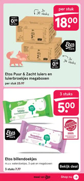Etos Puur & Zacht luiers en luierbroekjes megaboxen aanbieding bij Etos – geldig van 02.03.2026 t/m 08.03.2026