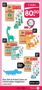 Etos Soft & Protect luiers en luierbroekjes megaboxen aanbieding bij Etos – geldig van 02.03.2026 t/m 08.03.2026