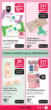 Kenkô Natural billendoekjes 54 stuks aanbieding bij Etos – geldig van 02.03.2026 t/m 08.03.2026
