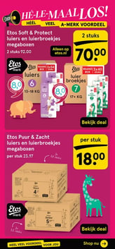 Etos Soft & Protect luiers en luierbroekjes megaboxen aanbieding bij Etos – geldig van 05.01.2026 t/m 11.01.2026