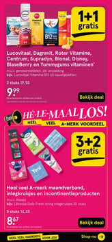 Lucovitaal, Dagravit, Roter Vitamine, Centrum, Supradyn, Bional, Disney, BlaseBerry en Yummygums vitaminen aanbieding bij Etos – geldig van 05.01.2026 t/m 11.01.2026