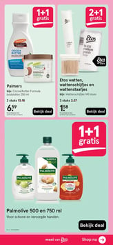 Etos watten, wattenschijfjes en wattenstaafjes bijv. Wattenschijfjes 140 stuks aanbieding bij Etos – geldig van 09.02.2026 t/m 22.02.2026