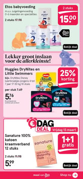 Huggies DryNites en Little Swimmers aanbieding bij Etos – geldig van 09.03.2026 t/m 22.03.2026