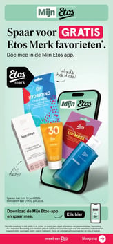 Spaar voor GRATIS Etos Merk favorieten*. aanbieding bij Etos – geldig van 09.03.2026 t/m 14.06.2026