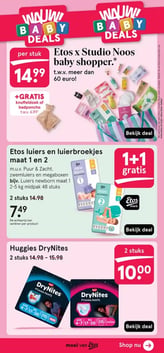 Etos luiers en luierbroekjes maat 1 en 2 aanbieding bij Etos – geldig van 12.01.2026 t/m 18.01.2026