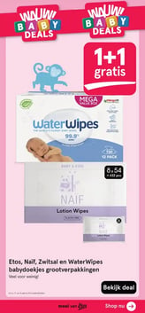 Etos, Naïf, Zwitsal en WaterWipes babydoekjes grootverpakkingen aanbieding bij Etos – geldig van 12.01.2026 t/m 18.01.2026