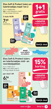Etos Soft & Protect luiers en luierbroekjes maat 1 en 2 aanbieding bij Etos – geldig van 13.04.2026 t/m 19.04.2026