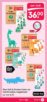 Etos Soft & Protect luiers en luierbroekjes megaboxen aanbieding bij Etos – geldig van 16.02.2026 t/m 22.02.2026