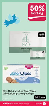 Etos, Naïf, Zwitsal en WaterWipes babydoekjes grootverpakkingen aanbieding bij Etos – geldig van 16.02.2026 t/m 22.02.2026