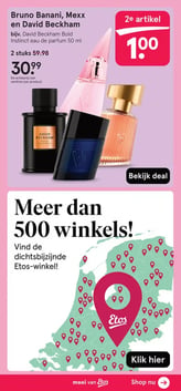 Bruno Banani, Mexx en David Beckham aanbieding bij Etos – geldig van 16.02.2026 t/m 22.02.2026