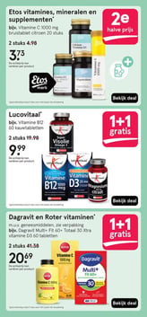 bijv. Vitamine B12 60 kauwtabletten aanbieding bij Etos – geldig van 16.03.2026 t/m 22.03.2026