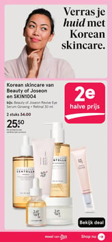 Korean skincare van Beauty of Joseon en SKIN1004 aanbieding bij Etos – geldig van 16.03.2026 t/m 22.03.2026