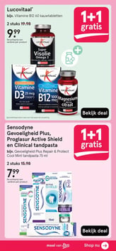 Sensodyne Gevoeligheid Plus, Proglasur Active Shield en Clinical tandpasta aanbieding bij Etos – geldig van 16.03.2026 t/m 22.03.2026