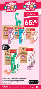 Etos Soft & Protect luiers en luierbroekjes megaboxen aanbieding bij Etos – geldig van 19.01.2026 t/m 25.01.2026