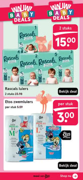 Rascals luiers aanbieding bij Etos – geldig van 19.01.2026 t/m 25.01.2026