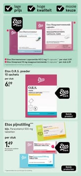 Etos pijnstilling bijv. Paracetamol 500 mg tabletten aanbieding bij Etos – geldig van 20.04.2026 t/m 03.05.2026