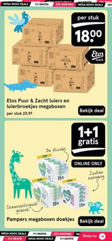 Pampers megaboxen doekjes aanbieding bij Etos – geldig van 20.04.2026 t/m 03.05.2026
