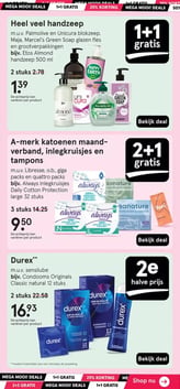 A-merk katoenen maandverband, inlegkruisjes en tampons aanbieding bij Etos – geldig van 20.04.2026 t/m 03.05.2026