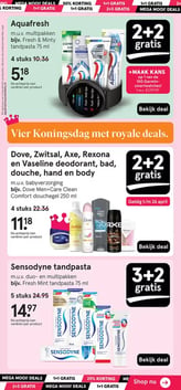 Dove, Zwitsal, Axe, Rexona en Vaseline deodorant, bad, douche, hand en body aanbieding bij Etos – geldig van 20.04.2026 t/m 26.04.2026