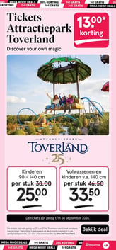Tickets Attractiepark Toverland aanbieding bij Etos – geldig van 20.04.2026 t/m 03.05.2026