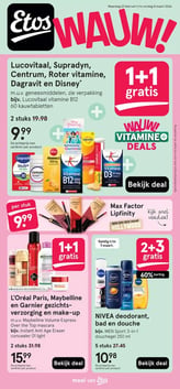 Lucovitaal, Supradyn, Centrum, Roter vitamine, Dagravit en Disney aanbieding bij Etos – geldig van 23.02.2026 t/m 08.03.2026