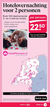 Hotelovernachting voor 2 personen aanbieding bij Etos – geldig van 23.02.2026 t/m 08.03.2026