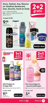 Dove, Zwitsal, Axe, Rexona en Vaseline deodorant, bad, douche, hand en body aanbieding bij Etos – geldig van 23.02.2026 t/m 08.03.2026