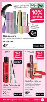 L'Oréal Paris make-up bijv. Extensionist mascara zwart aanbieding bij Etos – geldig van 23.02.2026 t/m 08.03.2026
