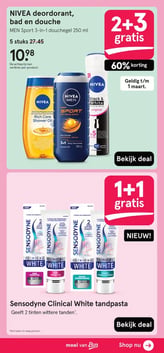 NIVEA deodorant, bad en douche aanbieding bij Etos – geldig van 23.02.2026 t/m 01.03.2026
