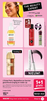 L’Oréal Paris, Maybelline en Garnier gezichtsverzorging en make-up aanbieding bij Etos – geldig van 23.02.2026 t/m 08.03.2026