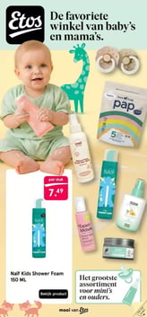 Naïf Kids Shower Foam 150 ML aanbieding bij Etos – geldig van 23.03.2026 t/m 07.06.2026