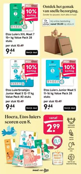 Etos Luiers Junior Maat 5 11-16 kg Value Pack 38 stuks aanbieding bij Etos – geldig van 23.03.2026 t/m 07.06.2026