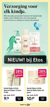 Kenkô Baby & Kids Natural Baby Balm 60 gram aanbieding bij Etos – geldig van 23.03.2026 t/m 07.06.2026