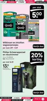 Wilkinson en Intuition wegwermpjes aanbieding bij Etos – geldig van 26.01.2026 t/m 08.02.2026