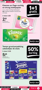 Tempo grootverpakking zakdoekjes 42 stuks aanbieding bij Etos – geldig van 26.01.2026 t/m 08.02.2026