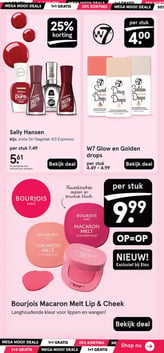 W7 Glow en Golden drops aanbieding bij Etos – geldig van 26.01.2026 t/m 08.02.2026