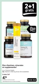 Etos vitaminen, mineralen en supplementen* aanbieding bij Etos – geldig van 26.01.2026 t/m 08.02.2026