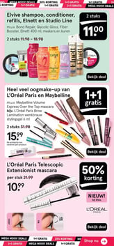 Elvive shampoo, conditioner, refills, Elnett en Studio Line aanbieding bij Etos – geldig van 26.01.2026 t/m 08.02.2026
