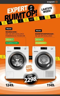 Miele WASMACHINE | WEC 395 WPS EXCELLENCE POWERWASH & STEAMCARE aanbieding bij Expert – geldig van 25.01.2026 t/m 01.02.2026