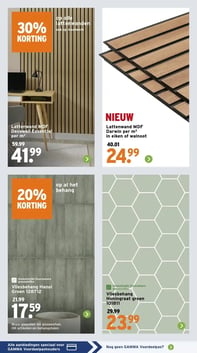 Lattenwand MDF Darwin per m² in eiken of walnoot aanbieding bij Gamma – geldig van 02.03.2026 t/m 08.03.2026