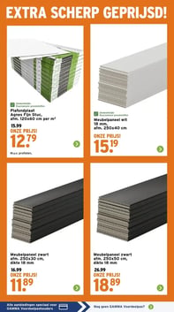 Meubelpaneel zwart afm. 250x30 cm, dikte 18 mm aanbieding bij Gamma – geldig van 02.03.2026 t/m 08.03.2026