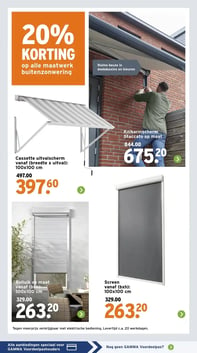 Knikarmscherm Staccato op maat aanbieding bij Gamma – geldig van 02.03.2026 t/m 08.03.2026