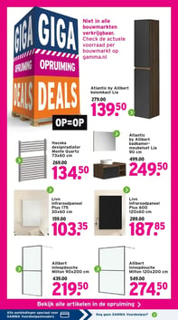 Allibert inloopdouche Milton 120x200 cm aanbieding bij Gamma – geldig van 05.01.2026 t/m 11.01.2026